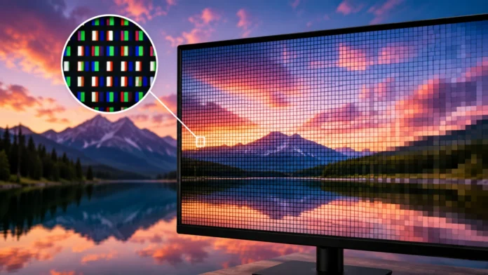 A pixel is the smallest controllable element in a digital image or display, and the word comes from the phrase picture element